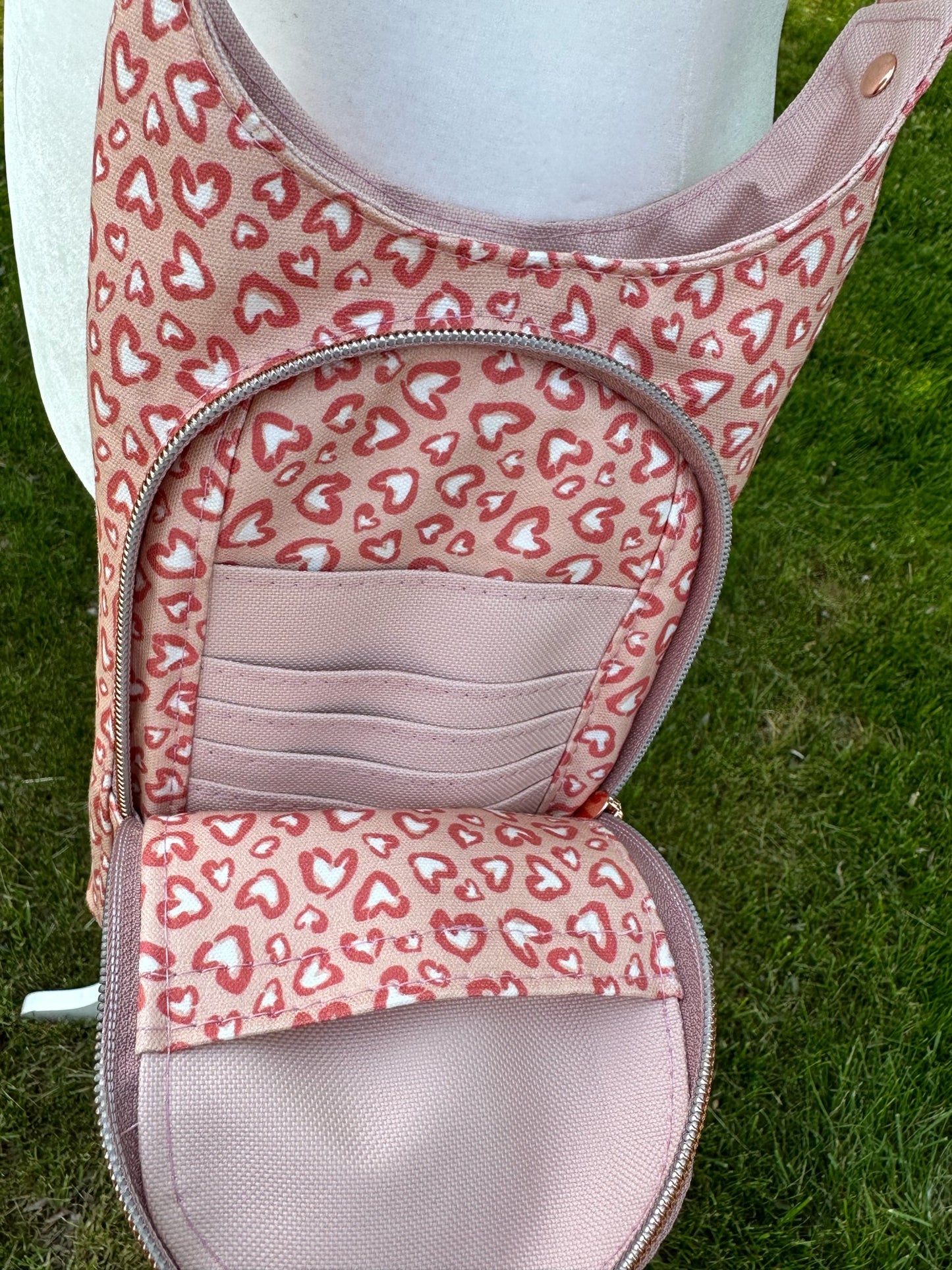 Leopard Print Hearts Water Bottle Sling