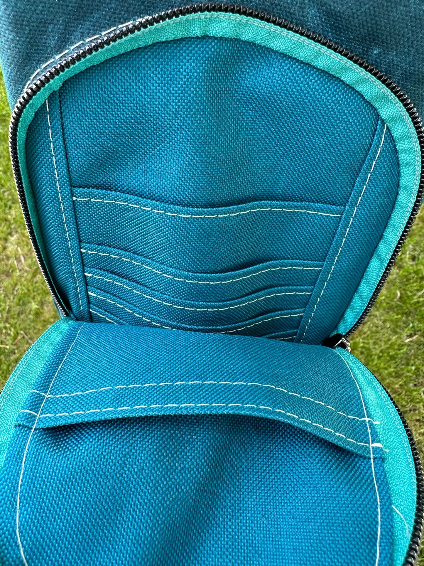 Teal Waxed Canvas Water Bottle Sling