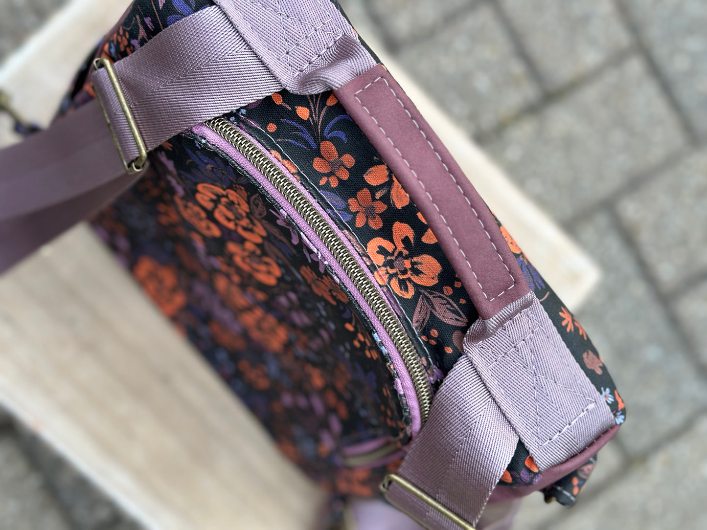 Dark Floral Anti-Theft Backpack