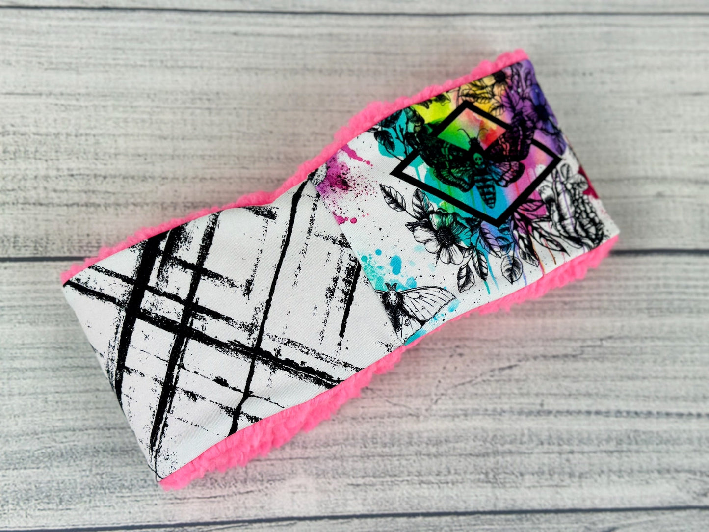 Bright Skull Crosshatch Ear Warmer