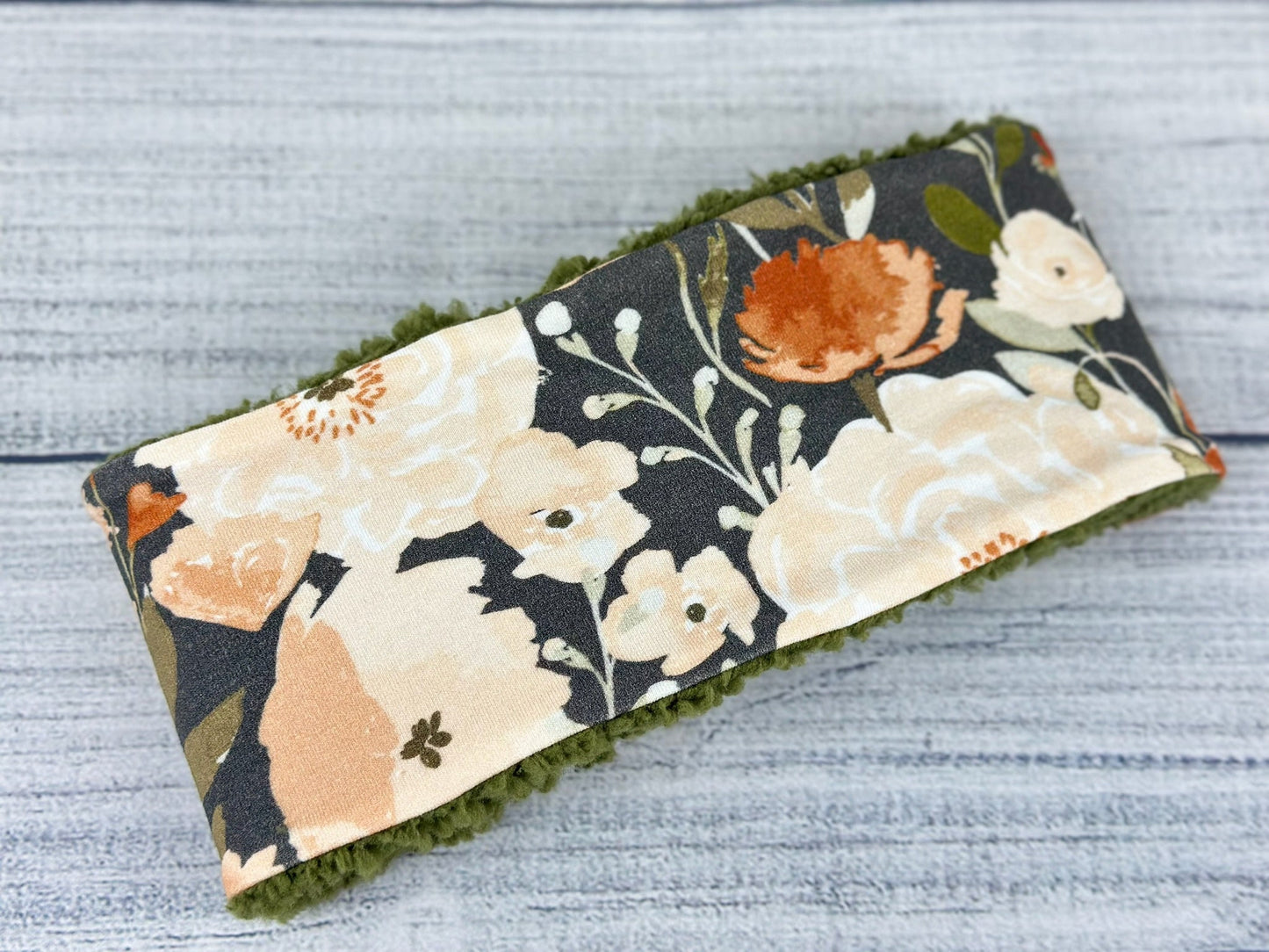 Olive Floral Ear Warmer