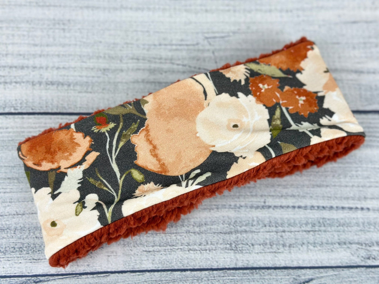 Rust Floral Ear Warmer