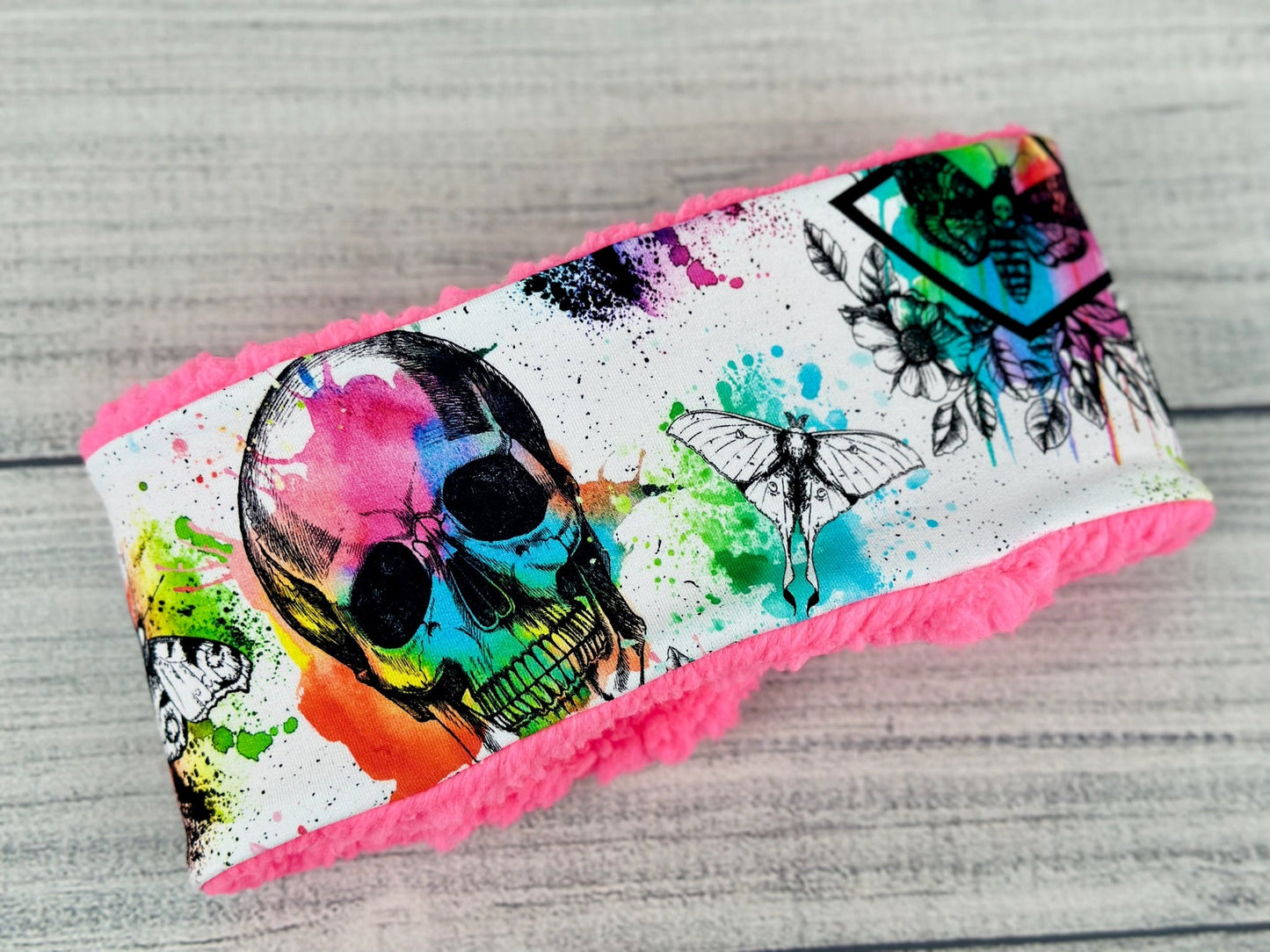 Bright Skulls Ear Warmer