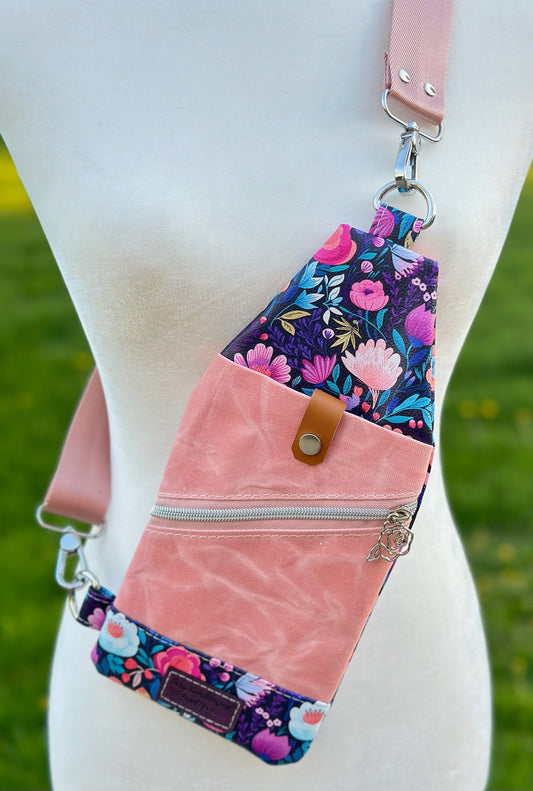 Purple Floral Mini Travel Sling