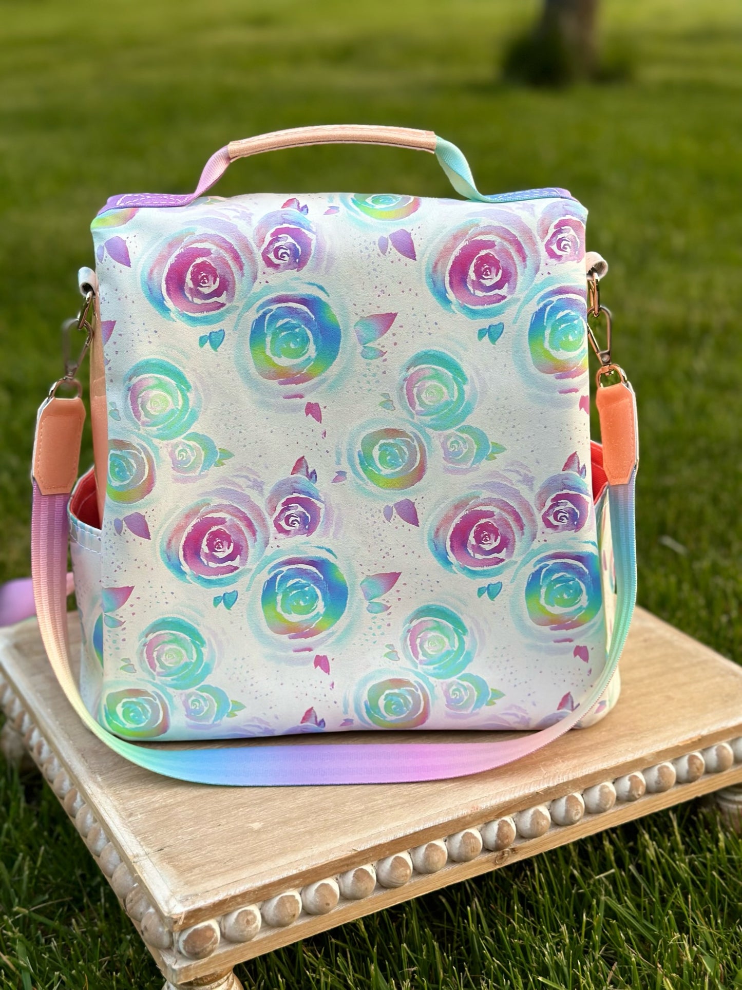 Watercolor Roses Anti-Theft Backpack