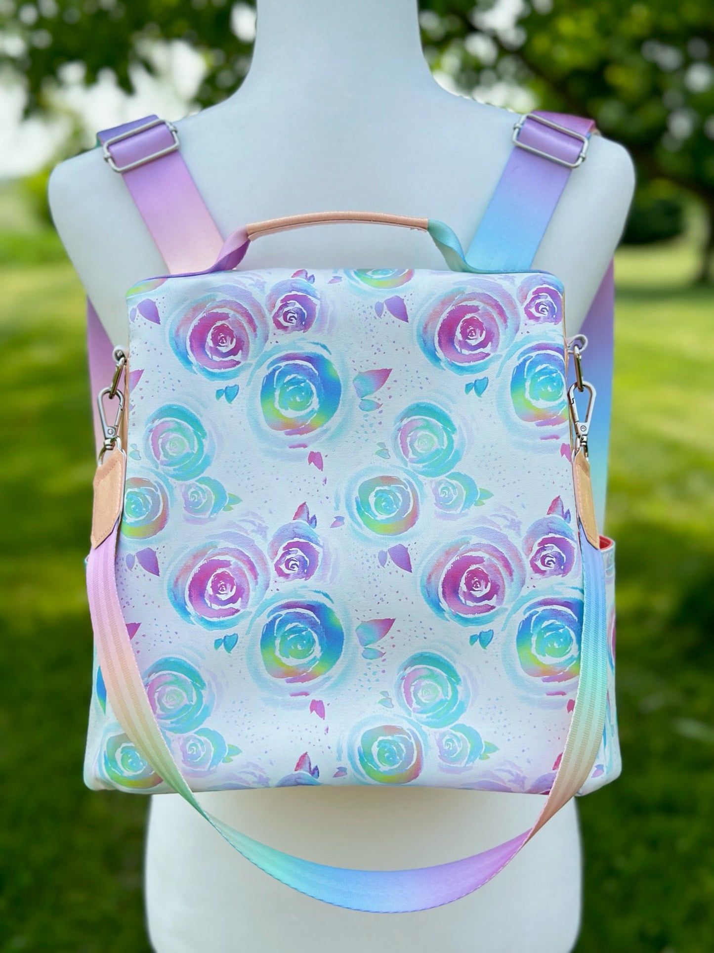 Watercolor Roses Anti-Theft Backpack